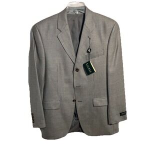 Lauren Ralph Lauren Mens 38R Silk Wool Houndstooth Sport Coat Grey LUDL2D20017